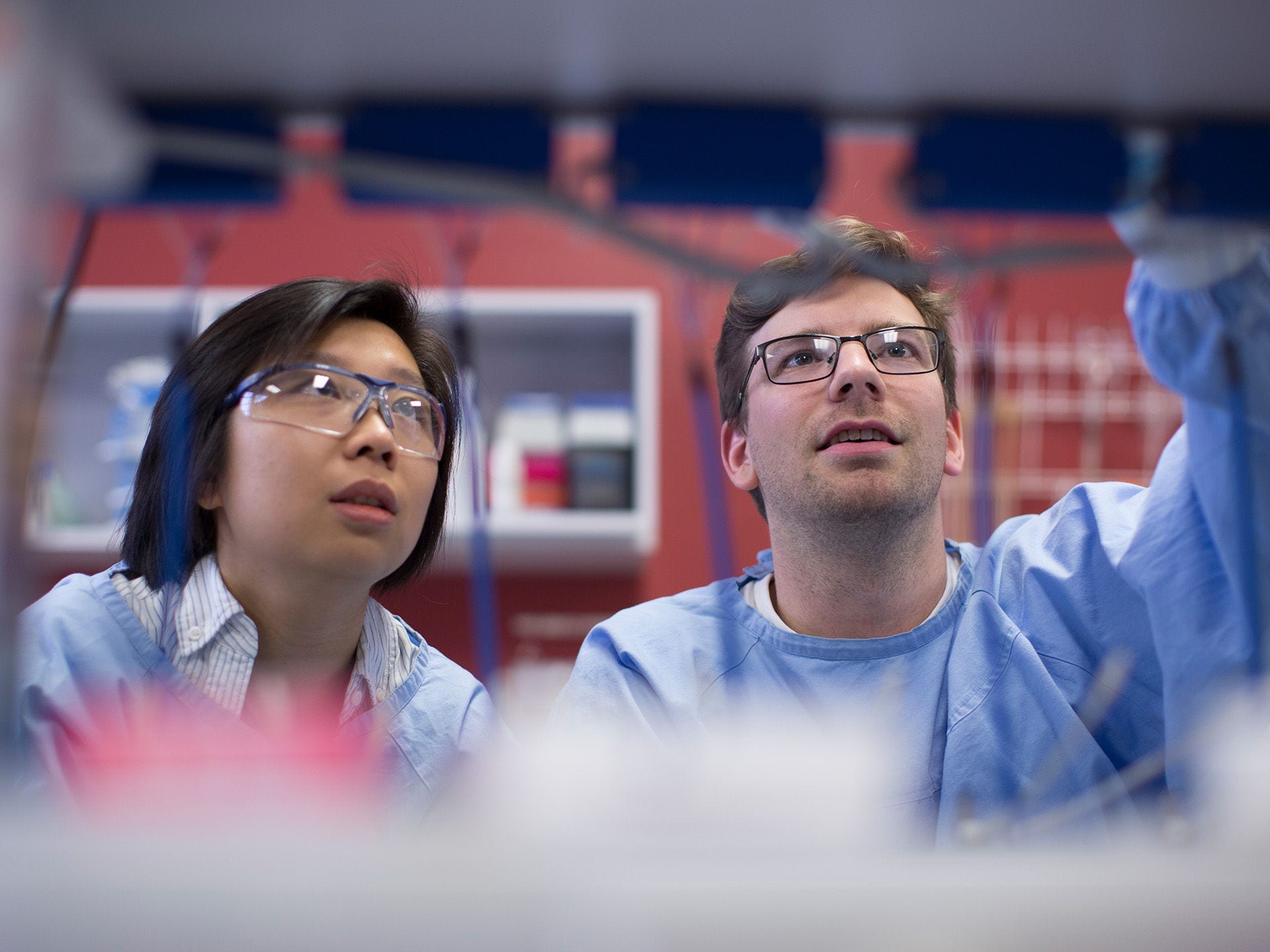 Researchers in a lab