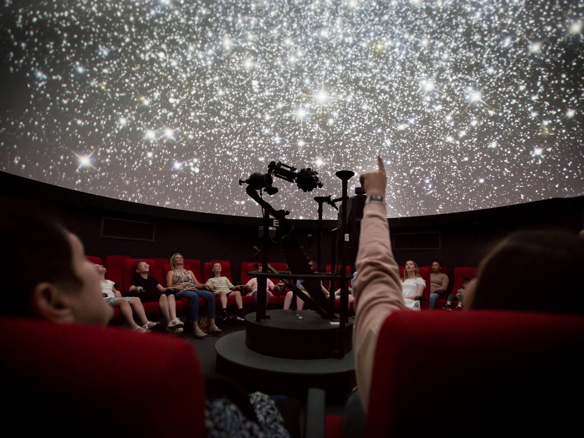 The domed roof of the Planetarium showing a sky full of stars