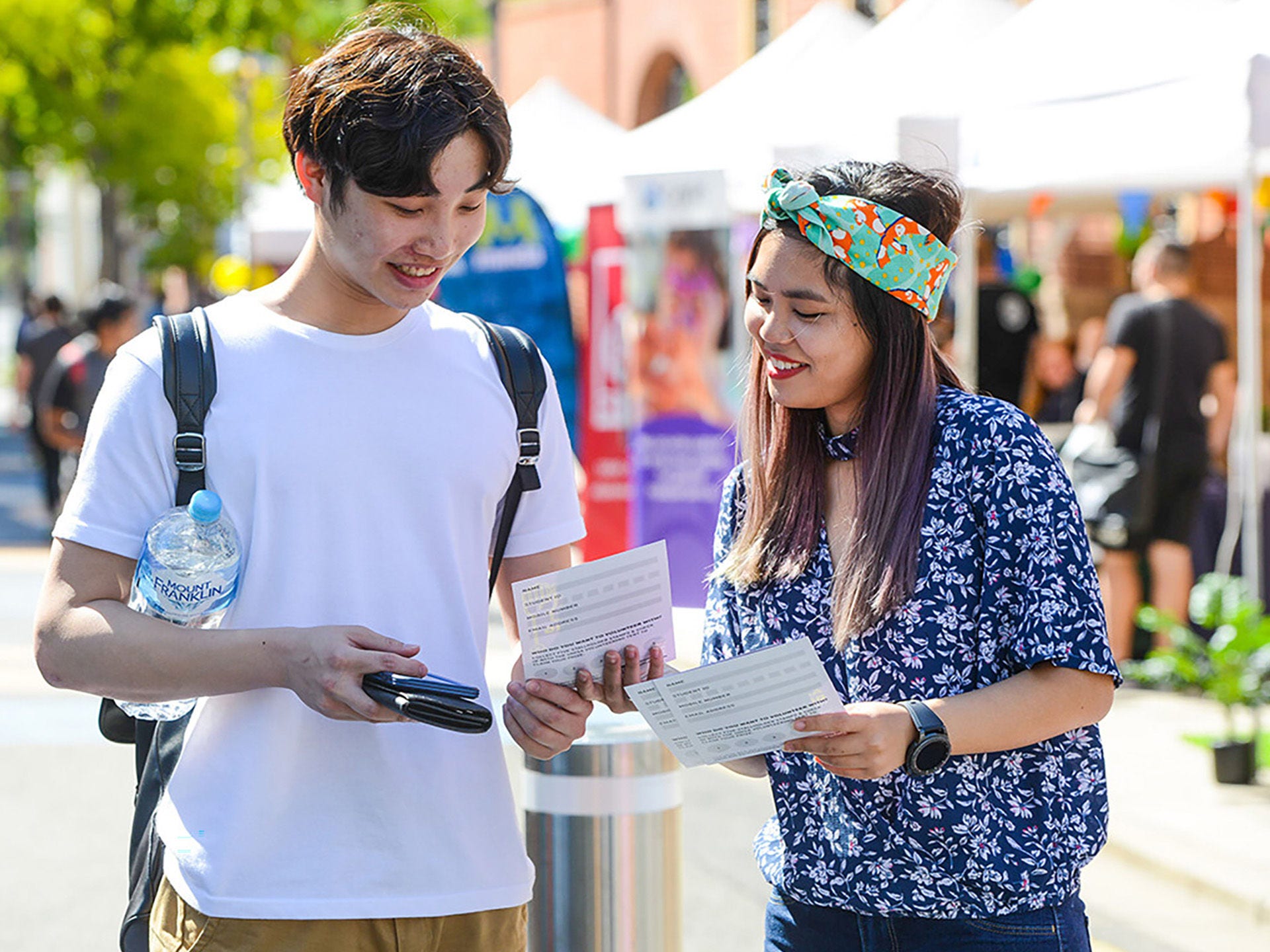 Two students on campus