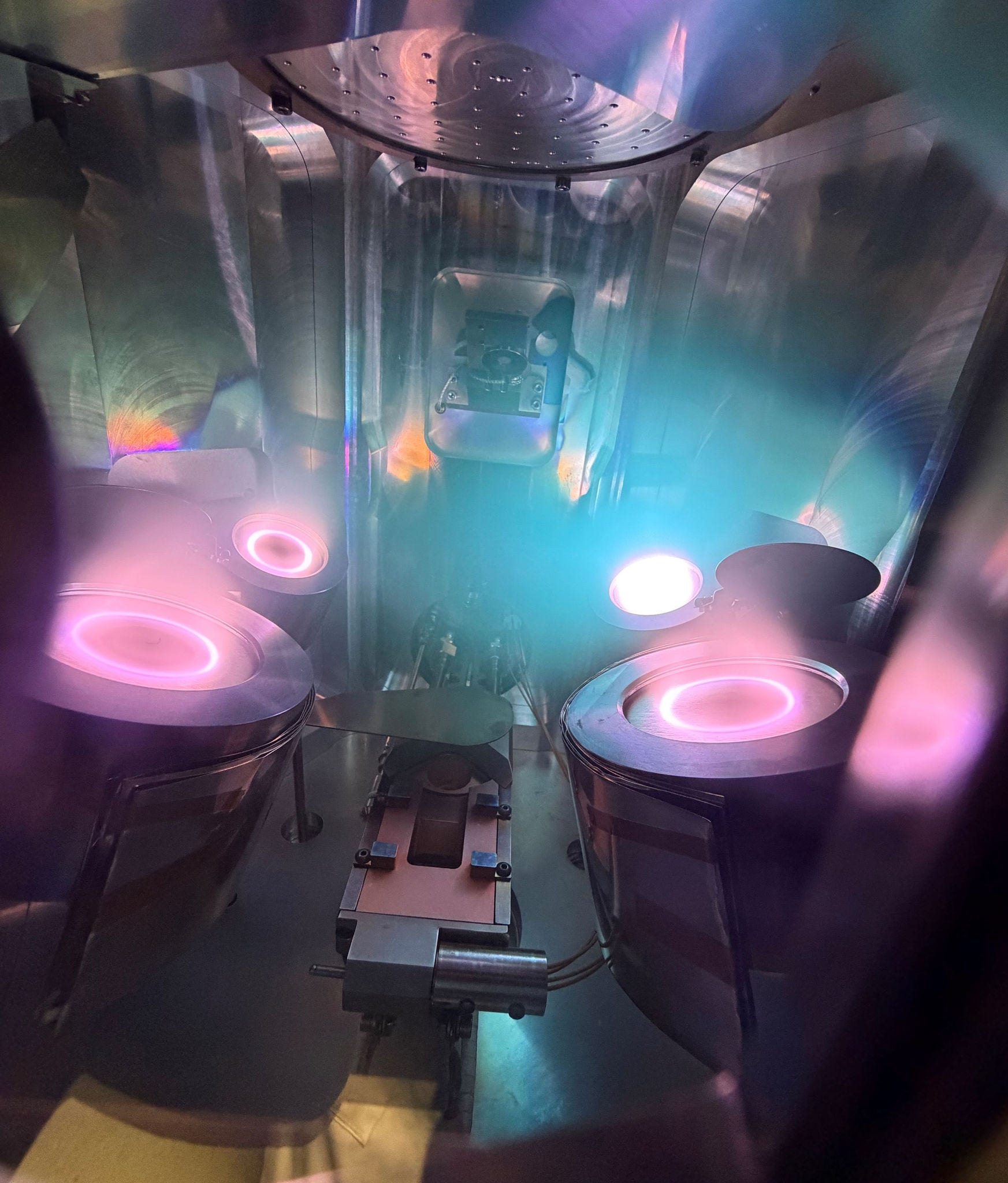 different colours in a radiation lab