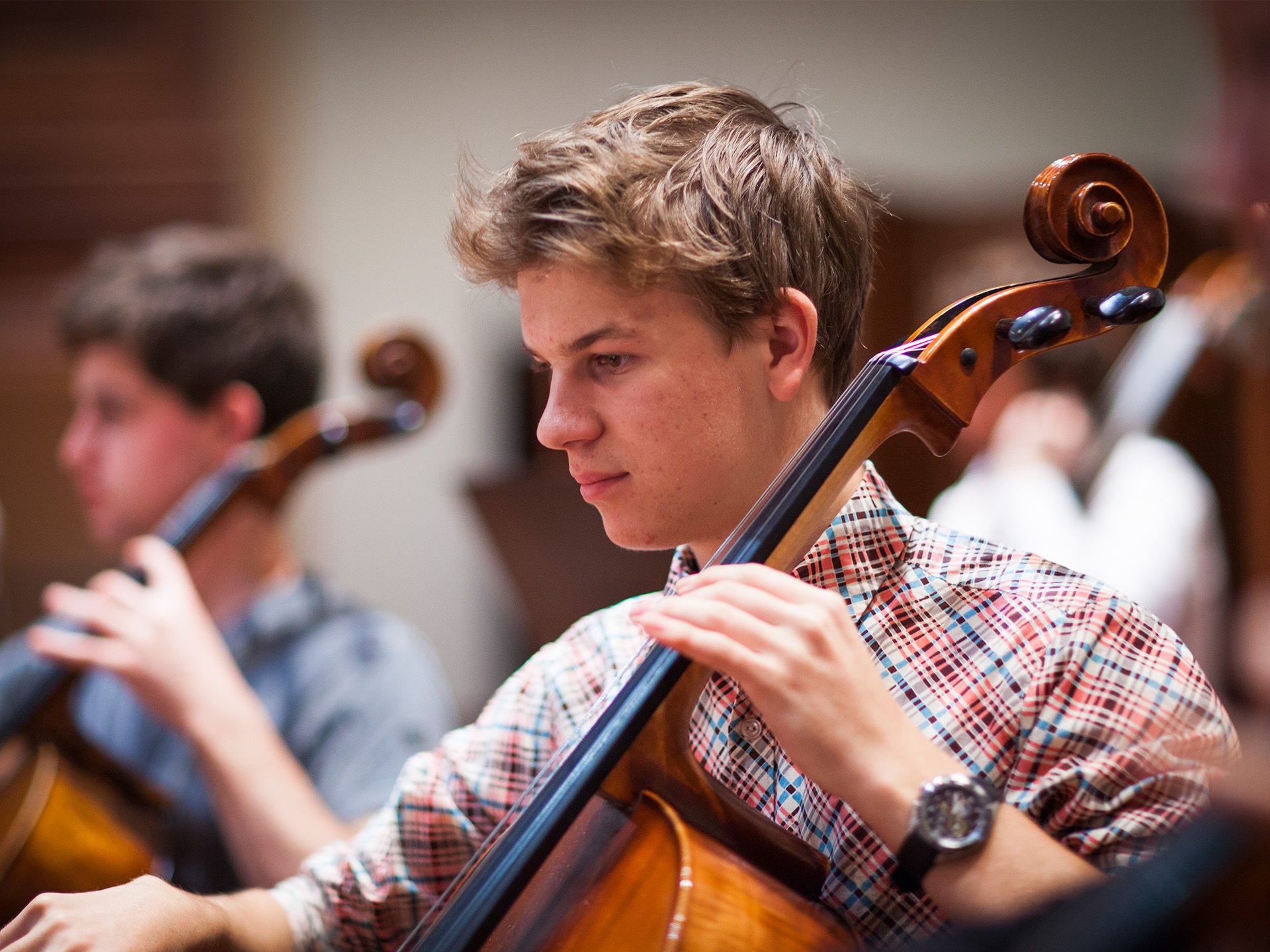Person playing the cello