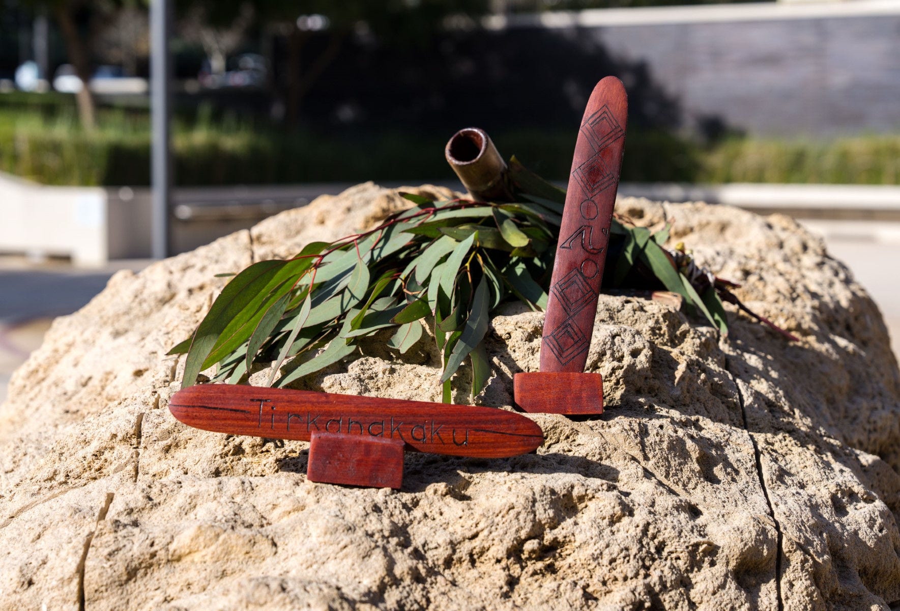 Tirkangkaku sticks gifted from Kaurna to Adelaide University