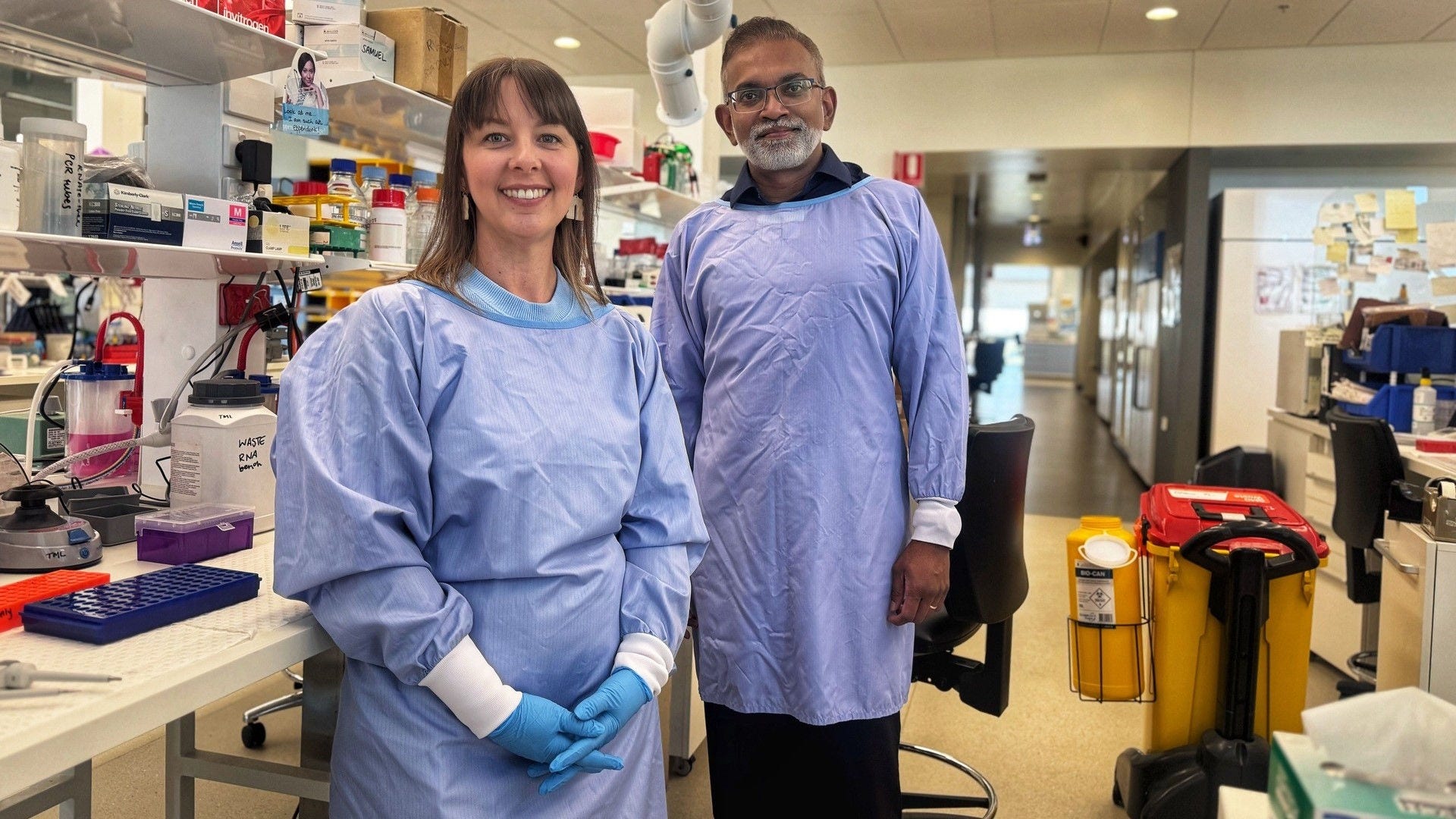 Two researchers in a lab