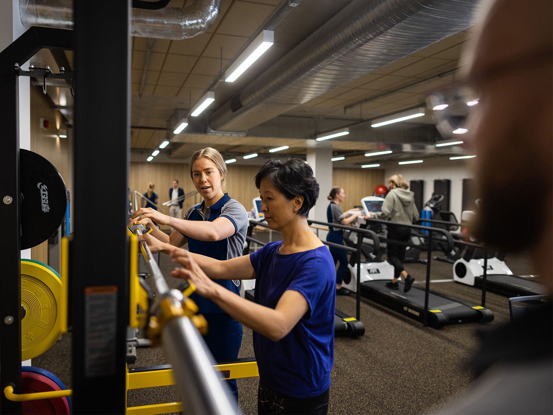 People in a gym working out