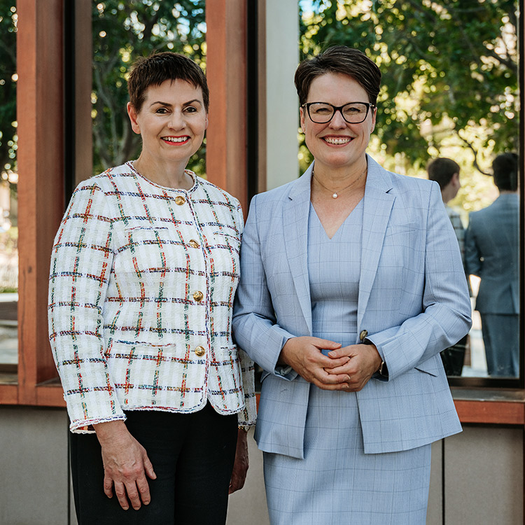 Adelaide University Chancellor Pauline Carr with Vice Chancellor and President, Professor Nicola Phillips
