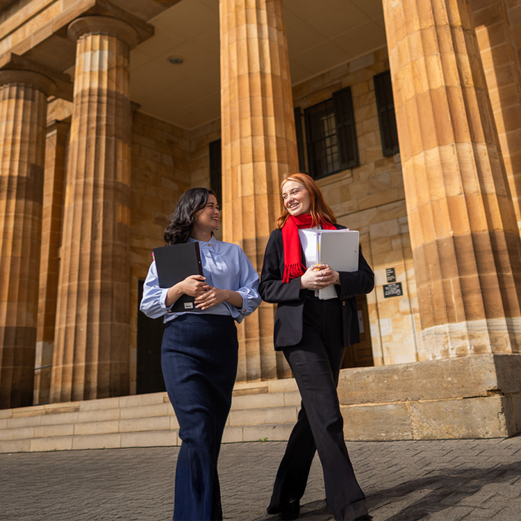 Law students walking
