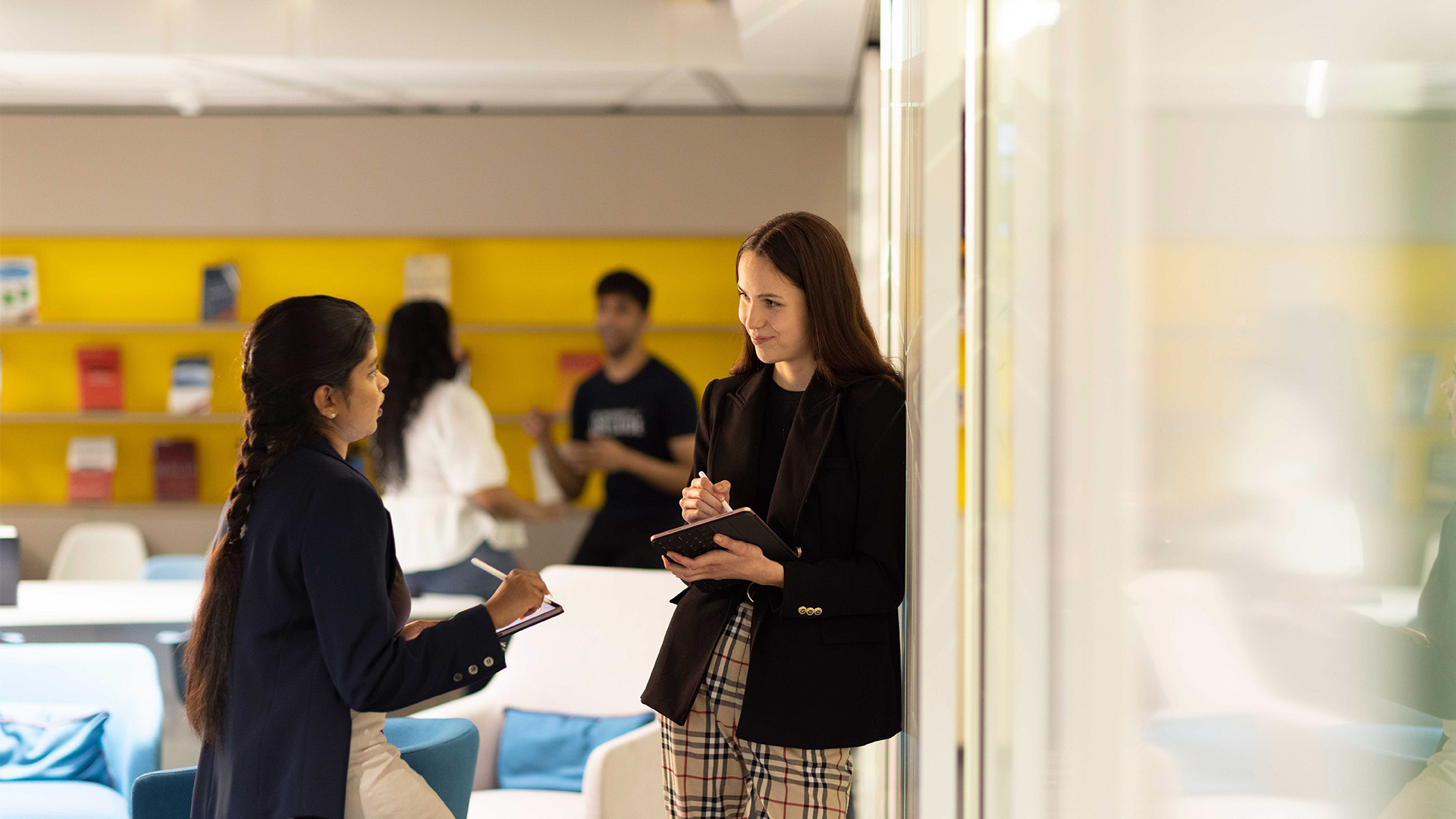 Students and staff on campus