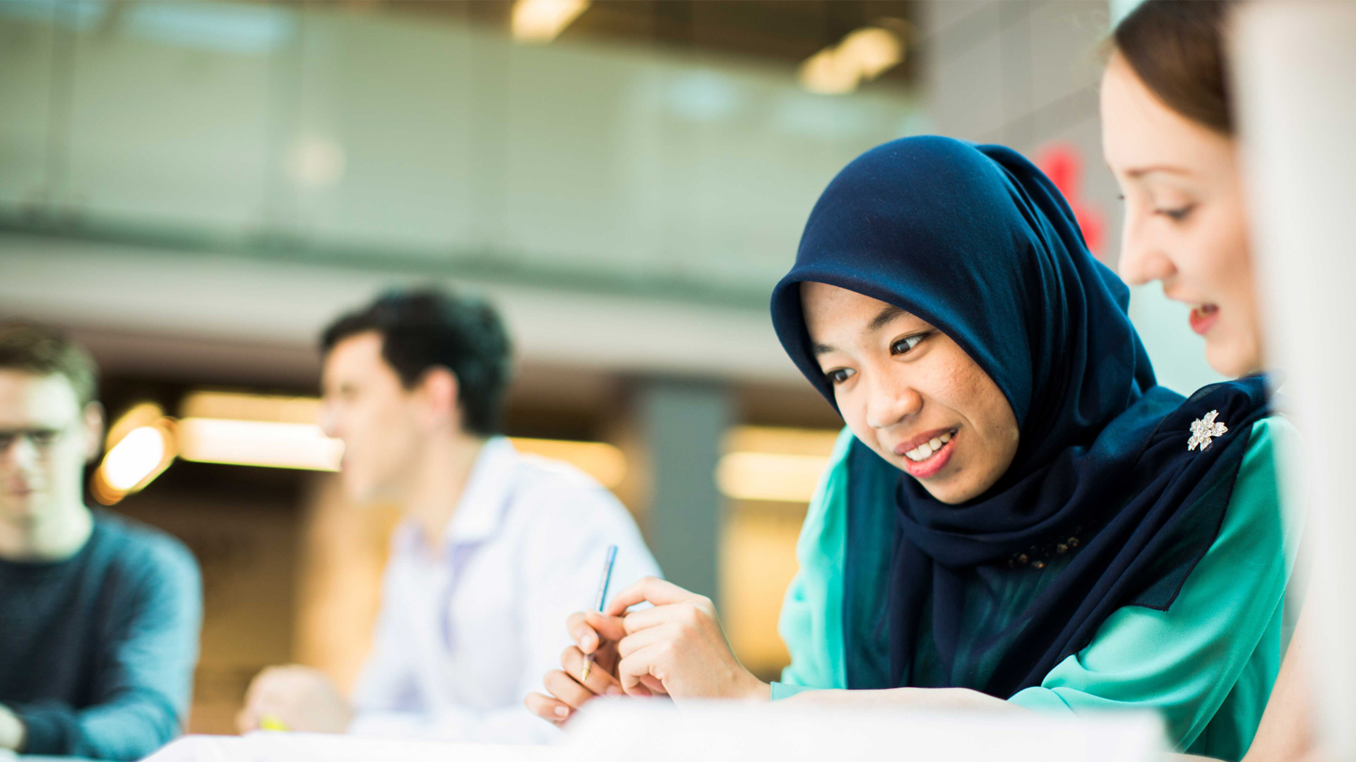 Students and staff on campus
