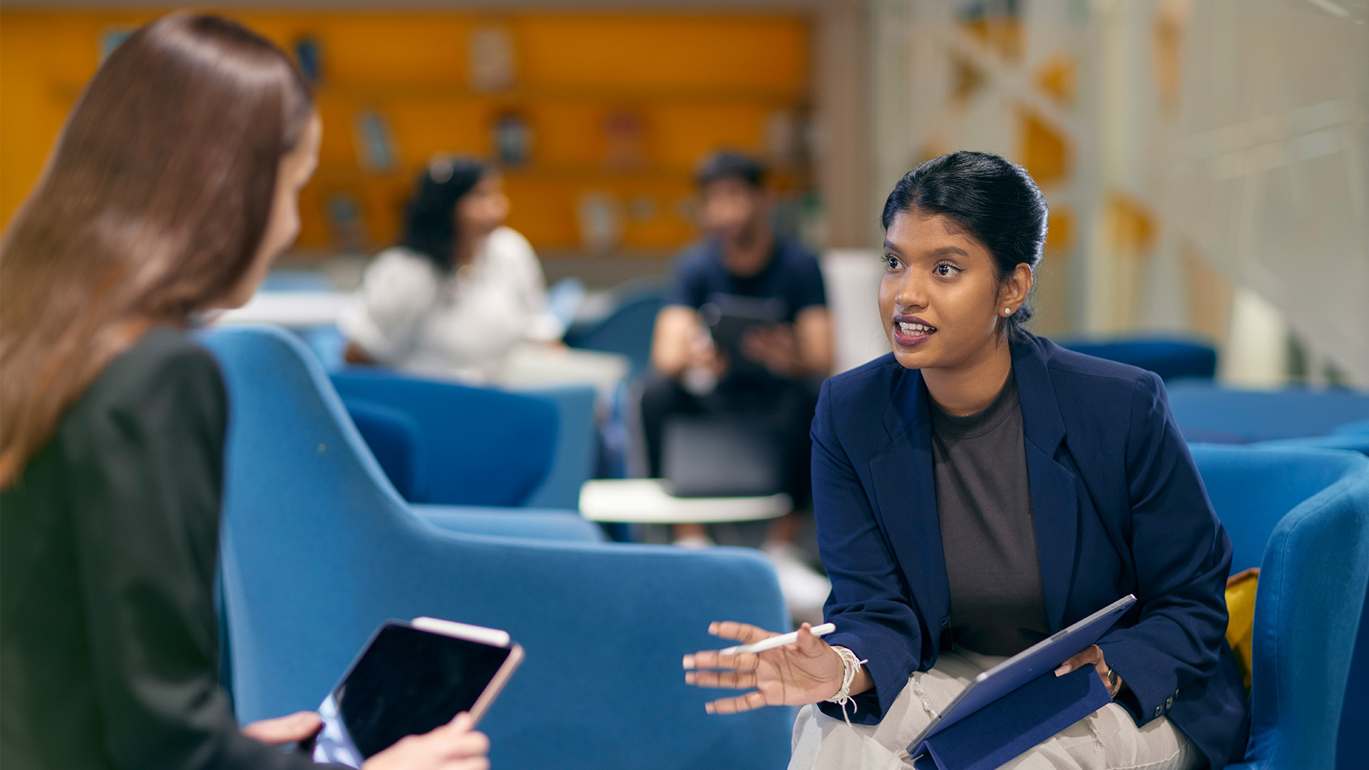 Students and staff on campus