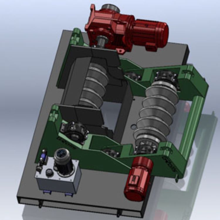 Two men in a lab with mining equipment
