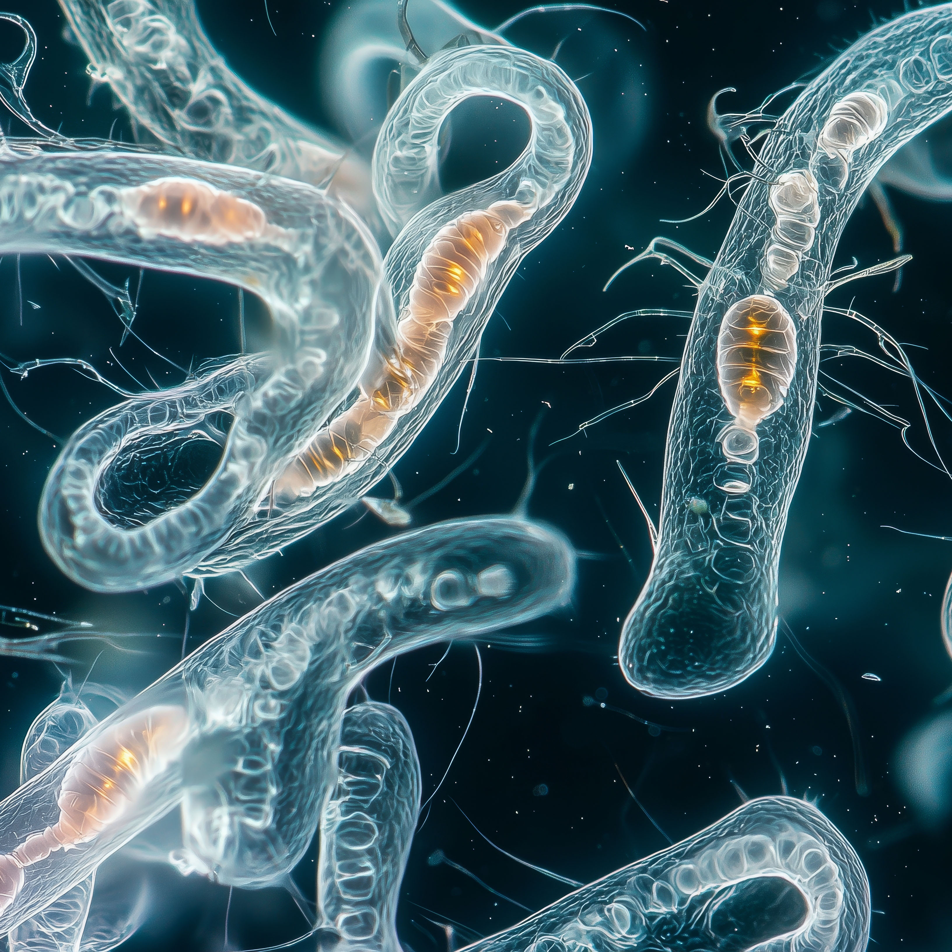 Parasitic worms under the microscope